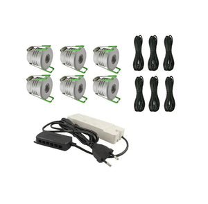 Complete Veranda Set | Deluxe 2 | Veranda verlichting 12V | Plug and Play | 6 Inbouwspots | Dimbaar Livolo Nederland