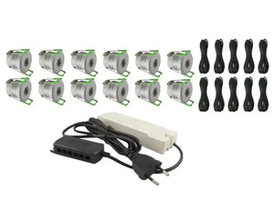 Complete Veranda Set | Deluxe 2 | Veranda verlichting 12V | Plug and Play | 12 Inbouwspots | Dimbaar Livolo Nederland