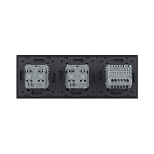 Livolo | Noir | 1+SR+SR | Marche/Arrêt | Interrupteur avec double prise murale | France Livolo Nederland B.V.