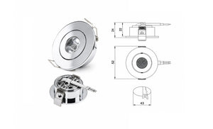 Mini Inbouwspot | Zilver | Kantelbaar en Richtbaar | IP44 | Rond | ø 45mm Livolo Nederland B.V.