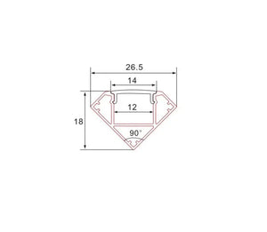 Profiel | Inbouw | 1 Meter | Hoek | Zwart | 16 x 16 | COB ledstrip Livolo Nederland B.V.