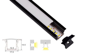 Profiel | Inbouw | 1 Meter | Recht | Zwart | 17.3 x 14.5 | COB ledstrip Livolo Nederland B.V.