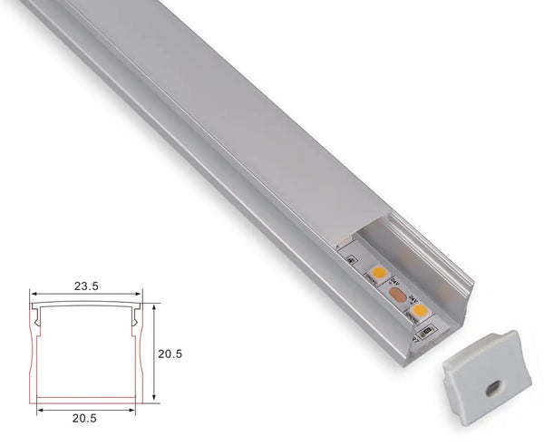 Profiel | Opbouw | 1 Meter | Recht | Aluminium | 20.5 x 20.5 | COB ledstrip
