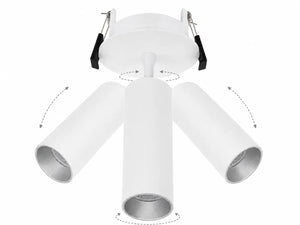 Richtbare Inbouwspot | Wit met gouden binnenring | Draaibaar | Luxe Design | Ø75-83mm Livolo Nederland