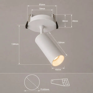 Richtbare Inbouwspot | Wit met zwarte binnenring | Draaibaar | Luxe Design | Ø75-83mm Livolo Nederland
