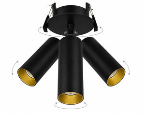 Richtbare Inbouwspot | Zwart met gouden binnenring | Draaibaar | Luxe Design | Ø75-83mm Livolo Nederland B.V.