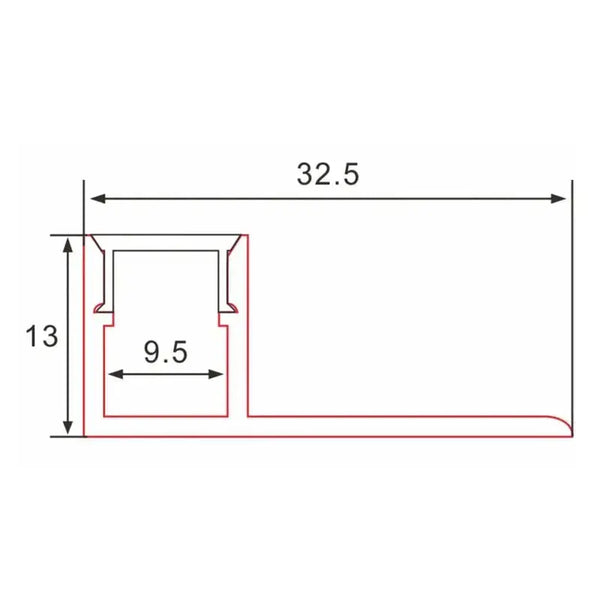 Stucprofiel | Inbouw | 1 Meter | Zijkant | Aluminium | 32.5 x 13 | COB ledstrip Livolo Nederland B.V.