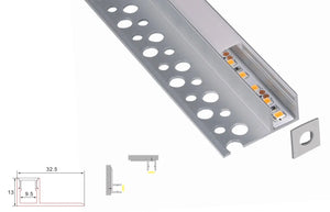 Stucprofiel | Inbouw | 1 Meter | Zijkant | Aluminium | 32.5 x 13 | COB ledstrip Livolo Nederland B.V.