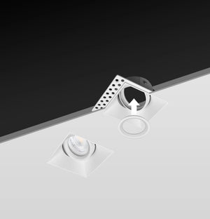 Trimless inbouwspot | Wit | Verdiept | Kantelbaar | GU10 fitting | Vierkant | ø 83mm Livolo Nederland B.V.