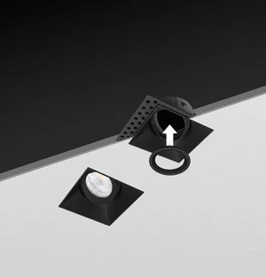 Spot encastrable sans garniture | Noir | Approfondi | Inclinable | Raccord GU10 | Carré | ▢ 83 mm Livolo Nederland B.V.