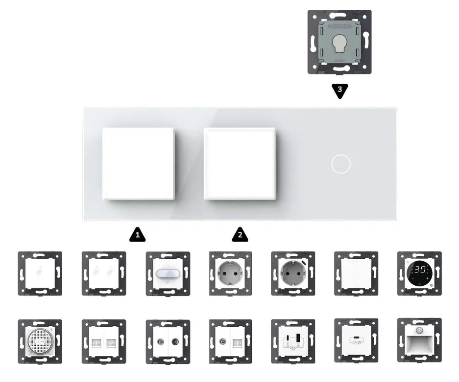 Construisez-le vous-même | Blanc | Cadre de couverture | SR+SR+1 Livolo Nederland B.V.