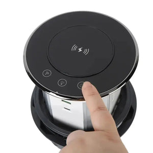 Zwart Glazen Design | Automatische pop-up stekkerdoos | USB en USB-C + 3 Stopcontacten Livolo Nederland B.V.