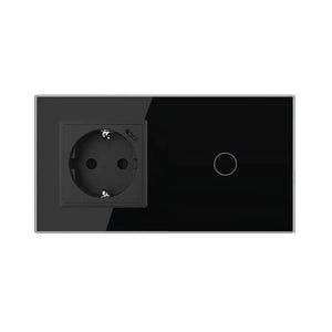 Livolo | Zwart | SR+1 | Aan/Uit | Wandcontactdoos + USB-C Oplader | Schakelaar Livolo Nederland B.V.