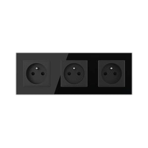 Livolo | Zwart | SR+SR+SR | Wandcontactdoos | Type FR Livolo Nederland
