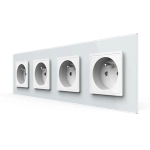 Livolo | Wit | SR+SR+SR+SR | Wandcontactdoos | Type FR Livolo Nederland