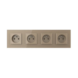 Livolo | Goud | SR+SR+SR+SR | Wandcontactdoos | Type FR Livolo Nederland