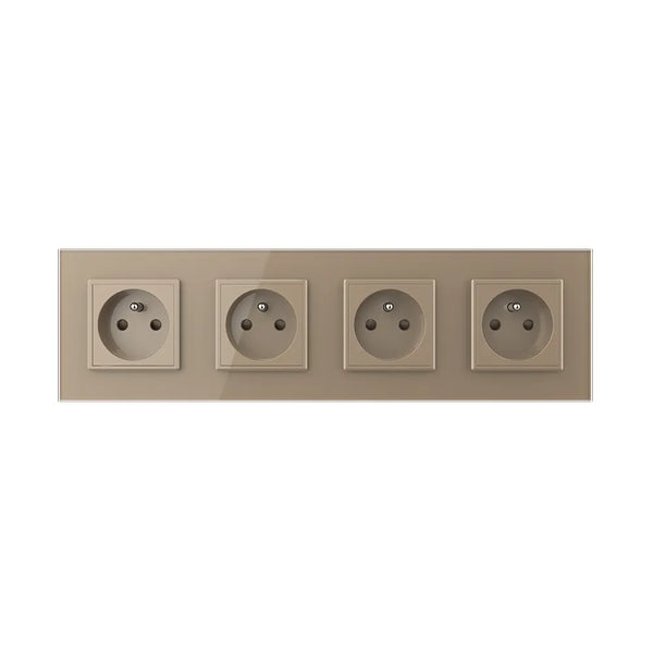 Livolo | Goud | SR+SR+SR+SR | Wandcontactdoos | Type FR Livolo Nederland