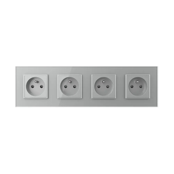 Livolo | Grijs | SR+SR+SR+SR | Wandcontactdoos | Type FR Livolo Nederland