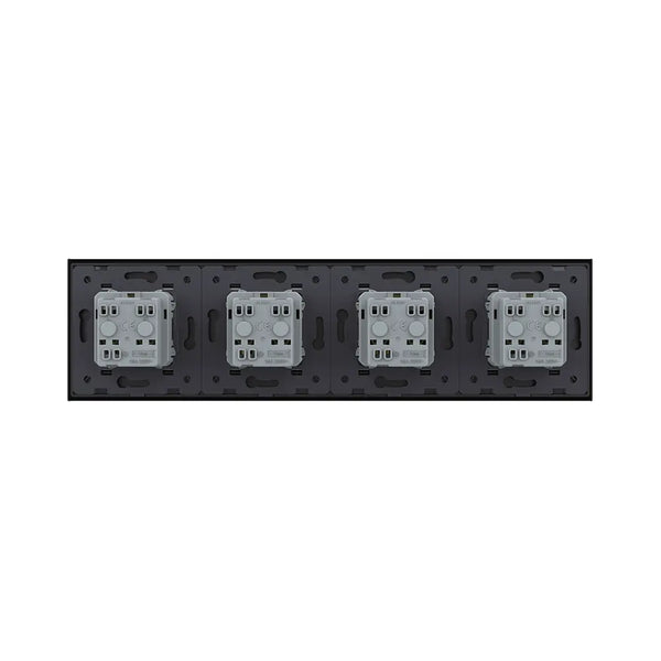 Livolo | Zwart | SR+SR+SR+SR | Wandcontactdoos | Type FR Livolo Nederland