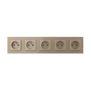 Livolo | Goud | SR+SR+SR+SR+SR | Wandcontactdoos | Type FR Livolo Nederland
