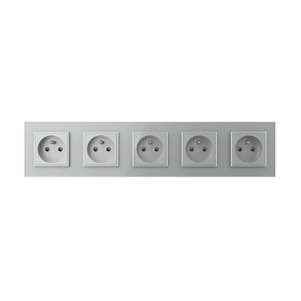 Livolo | Grijs | SR+SR+SR+SR+SR | Wandcontactdoos | Type FR Livolo Nederland