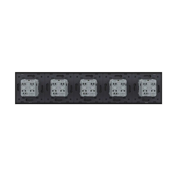 Livolo | Zwart | SR+SR+SR+SR+SR | Wandcontactdoos | Type FR Livolo Nederland