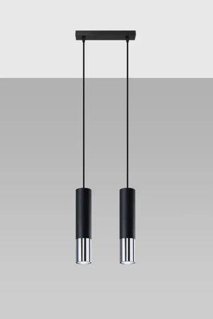 Hanglamp | 2 | Zwart met zilveren buitenzijde | Luxe LED Livolo Nederland B.V.