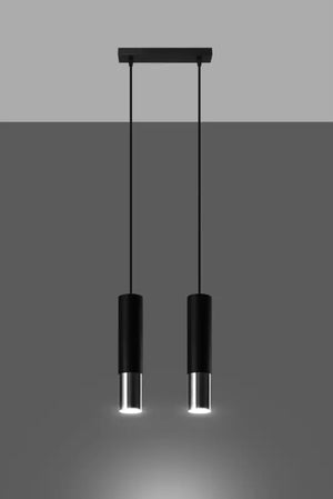 Hanglamp | 2 | Zwart met zilveren buitenzijde | Luxe LED Livolo Nederland B.V.