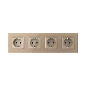 Livolo | Goud | SR+SR+SR+SR | Wandcontactdoos Livolo Nederland B.V.