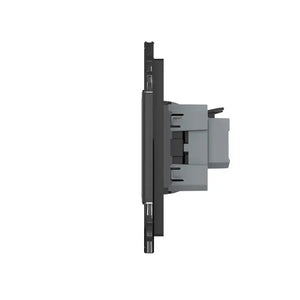 Livolo | Zwart | SR+SR+SR+SR | Wandcontactdoos | Chrome frame Livolo Nederland B.V.