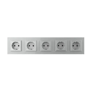Livolo | Grijs | SR+SR+SR+SR+SR | Wandcontactdoos Livolo Nederland B.V.