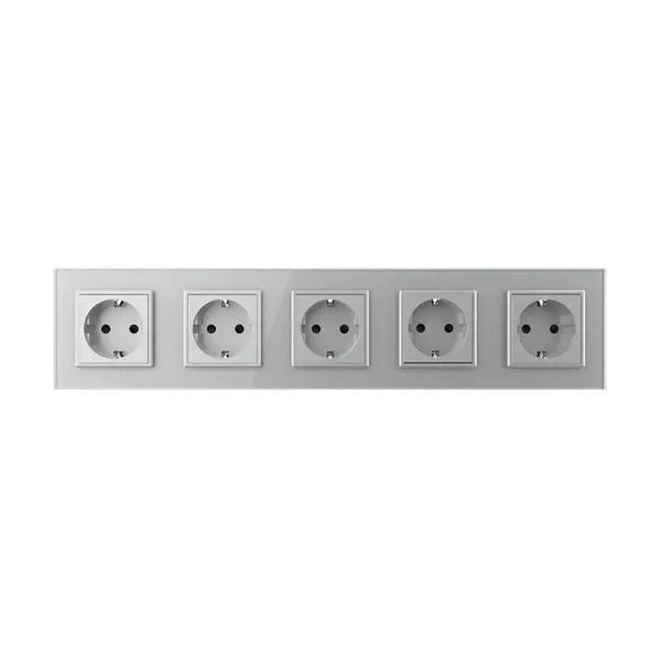 Livolo | Grijs | SR+SR+SR+SR+SR | Wandcontactdoos Livolo Nederland B.V.