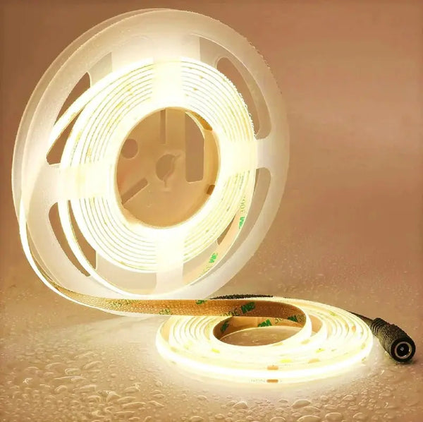 3 Meter | COB | Ledstrip | Warm wit | 10mm | Dimbaar | 24V- Female connector | IP67 Livolo Nederland