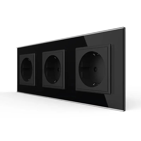 Livolo | Zwart | SR+SR+SR | Wandcontactdoos Livolo Nederland B.V.