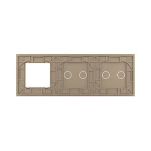 Livolo | Or | 2+2+SR | Assiette en verre | Combinaison Livolo Nederland B.V.