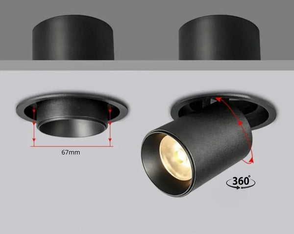Inbouwspot | Zwart | 1 | Deluxe LED | Uittrekbaar | Rond Livolo Nederland B.V.