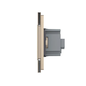 Livolo | Goud | 2+SR | Aan/Uit | Schakelaar met wandcontactdoos | France Livolo Nederland B.V.