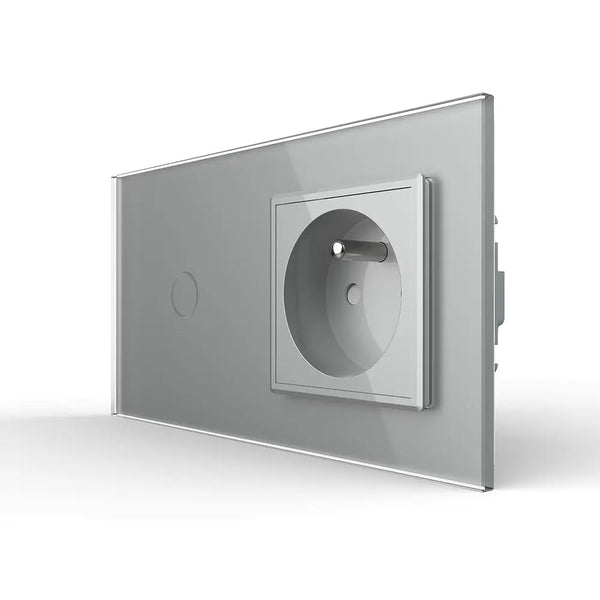 Livolo | Grijs | 1+SR | Aan/Uit | Schakelaar | Wandcontactdoos | France Livolo Nederland