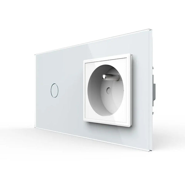 Livolo | Wit | 1+SR | Aan/Uit | Schakelaar | Wandcontactdoos | France Livolo Nederland